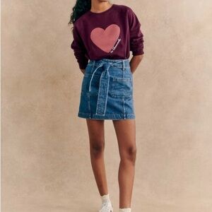 Sezane Gillie Denim Skirt